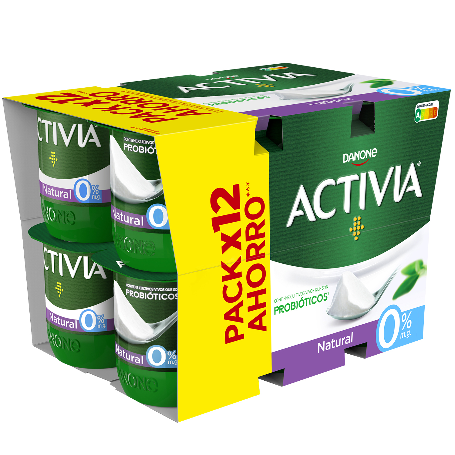 Activia Yogur Cereal - rico en probióticos, fibras y con 0% azúcares -  Pack: 4x120g : : Alimentación y bebidas