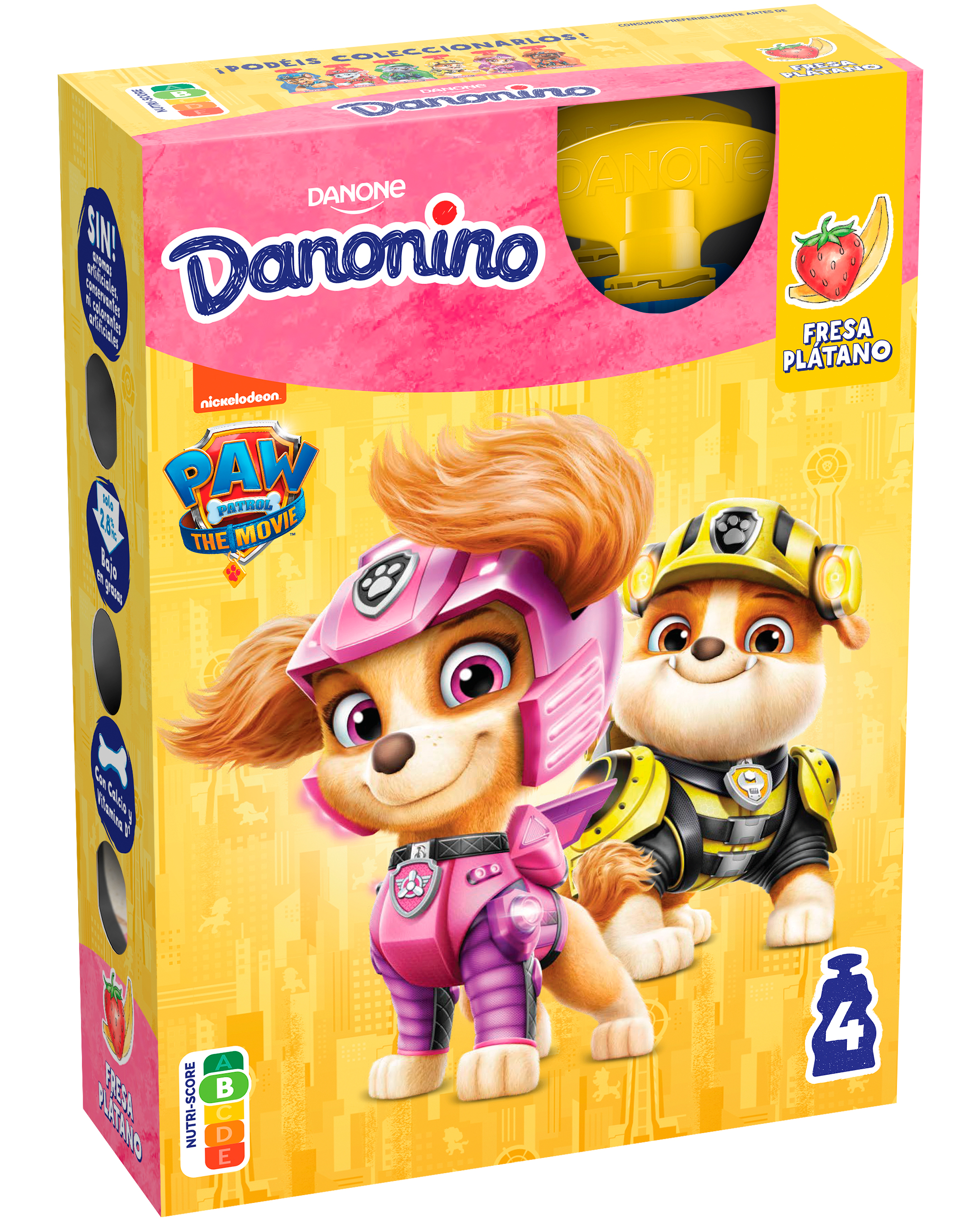 Petit Suisse Maxi sabor Fresa-Plátano DANONINO de Danone pack 4 uds. -  Comercial Blanenca Prolac, comercialización y distribución de productos  lácteos