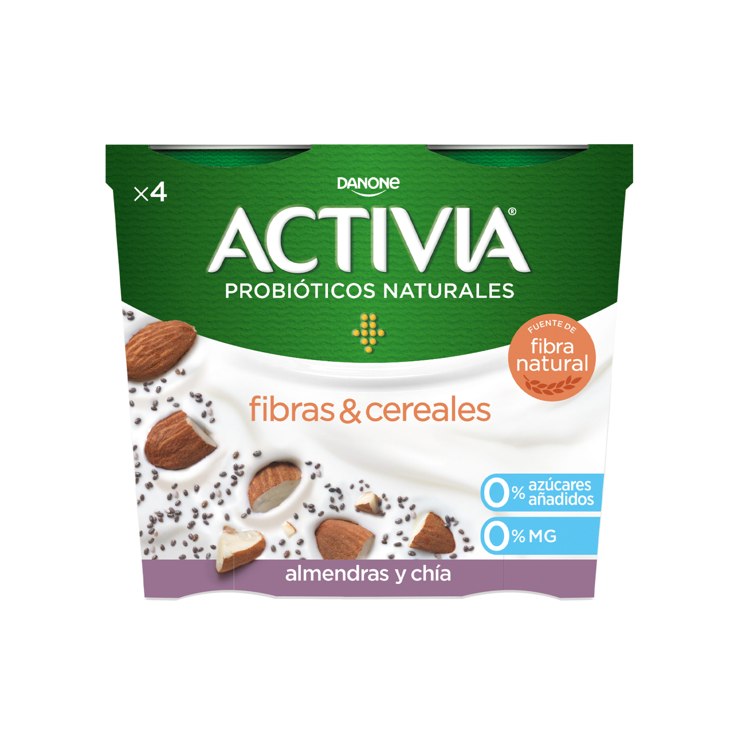 Activia 0% chia y almendras x4